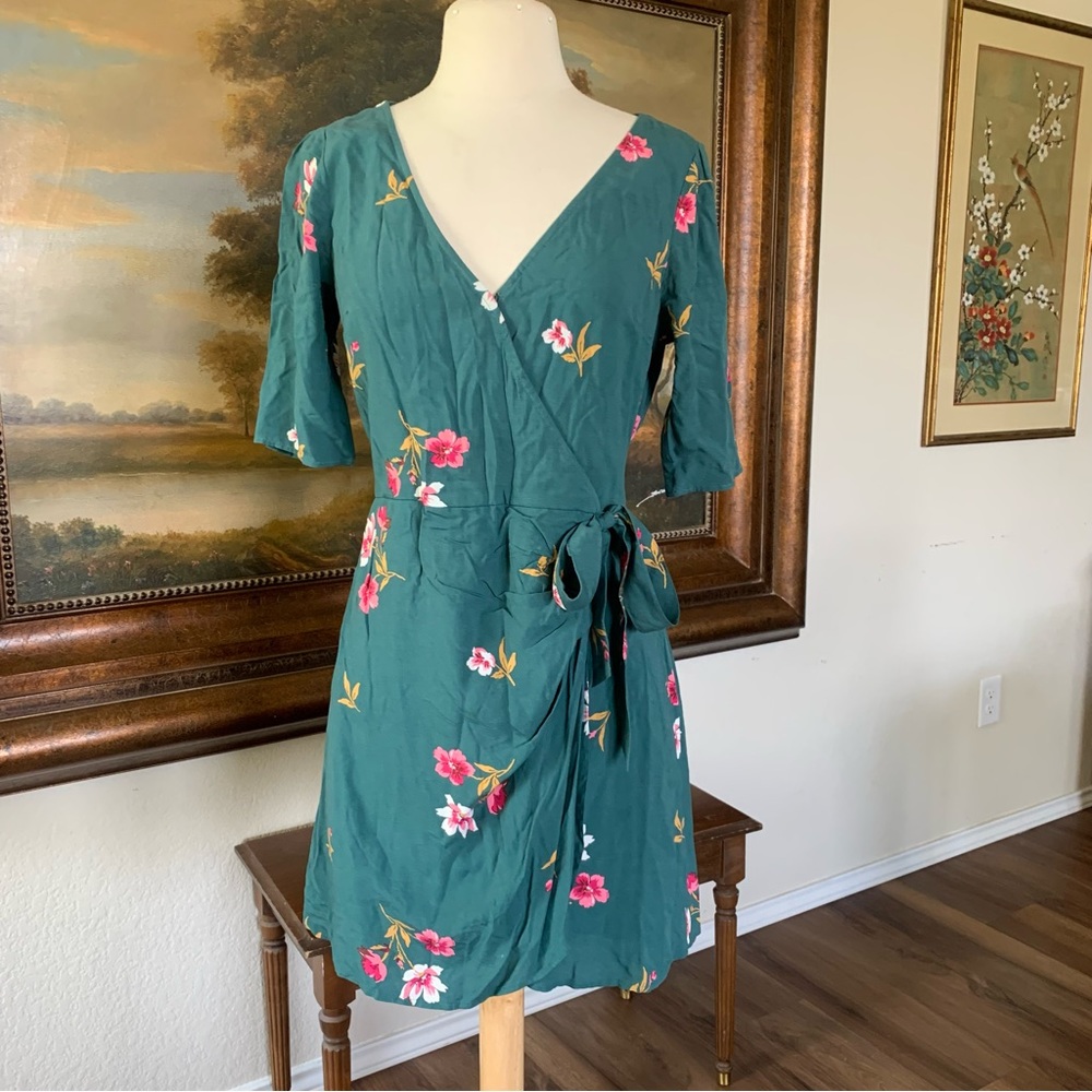 Abercrombie & Fitch Green Floral Mini Dress